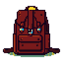 Pixel art backpack icon